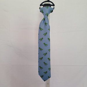 Chaps Kids Light Blue Tie with Green Dinosaur Print
